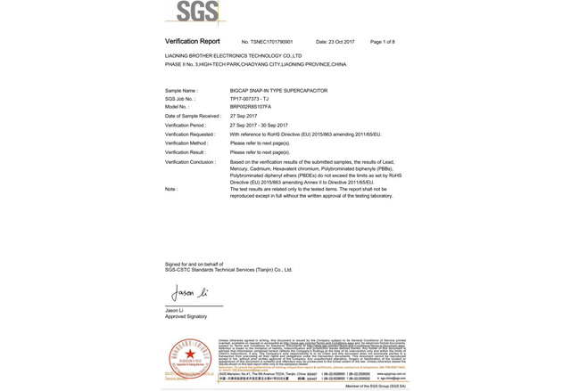SGS Certification-Winding Type